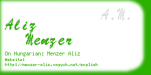 aliz menzer business card